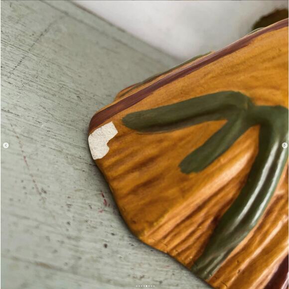 Vintage Halloween Jack O’Lantern Haystack Scarecrow Ceramic Light Cover REPAIRED - Picture 5 of 8